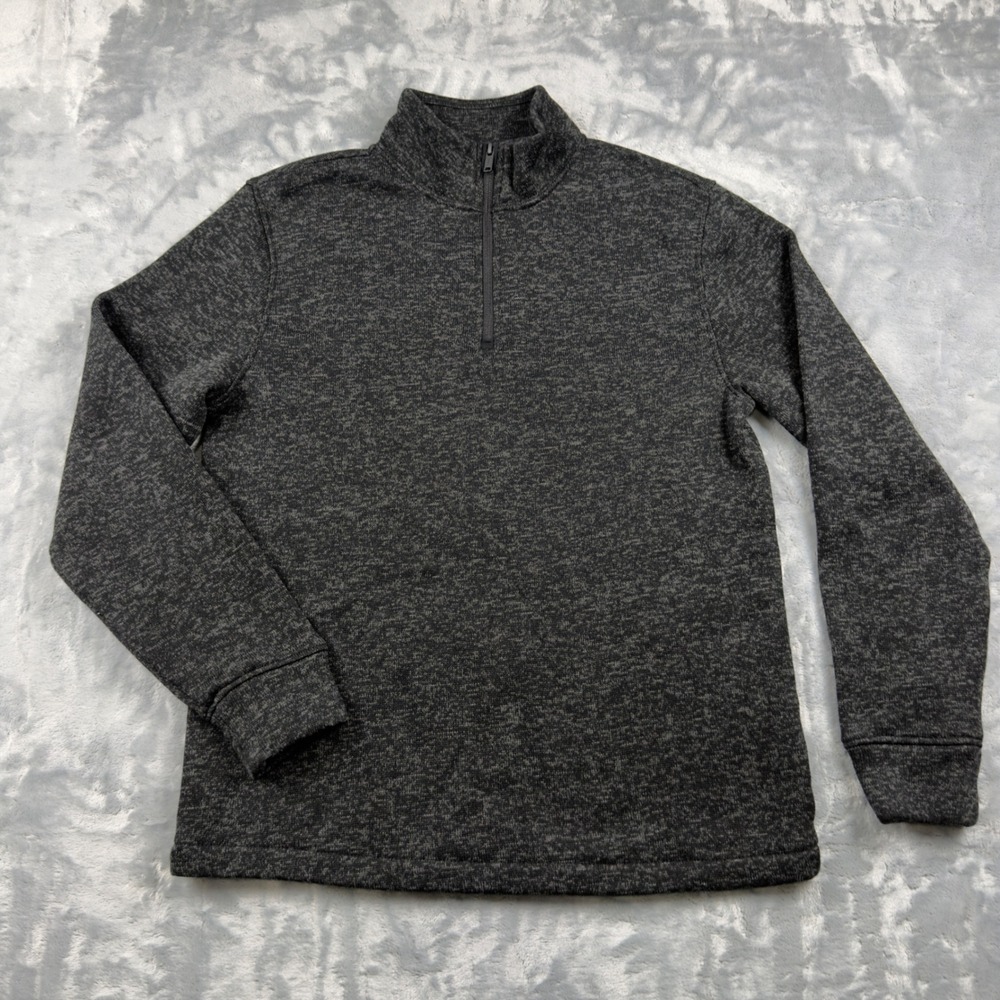 Old Navy Mens Charcoal Gray Marl Quarter Zip Pullover Sweater Size M